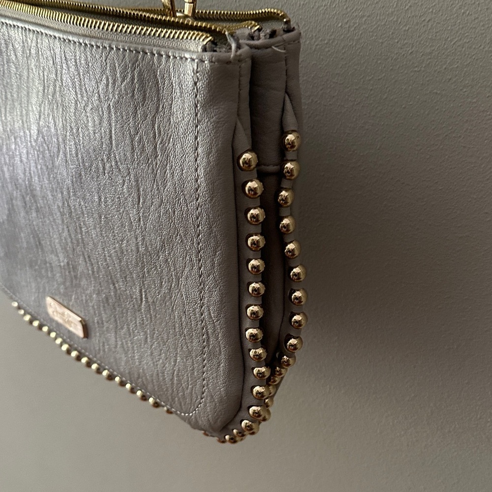 Jessica Simpson Light Gray Studded Crossbody Bag - Picture 7 of 7